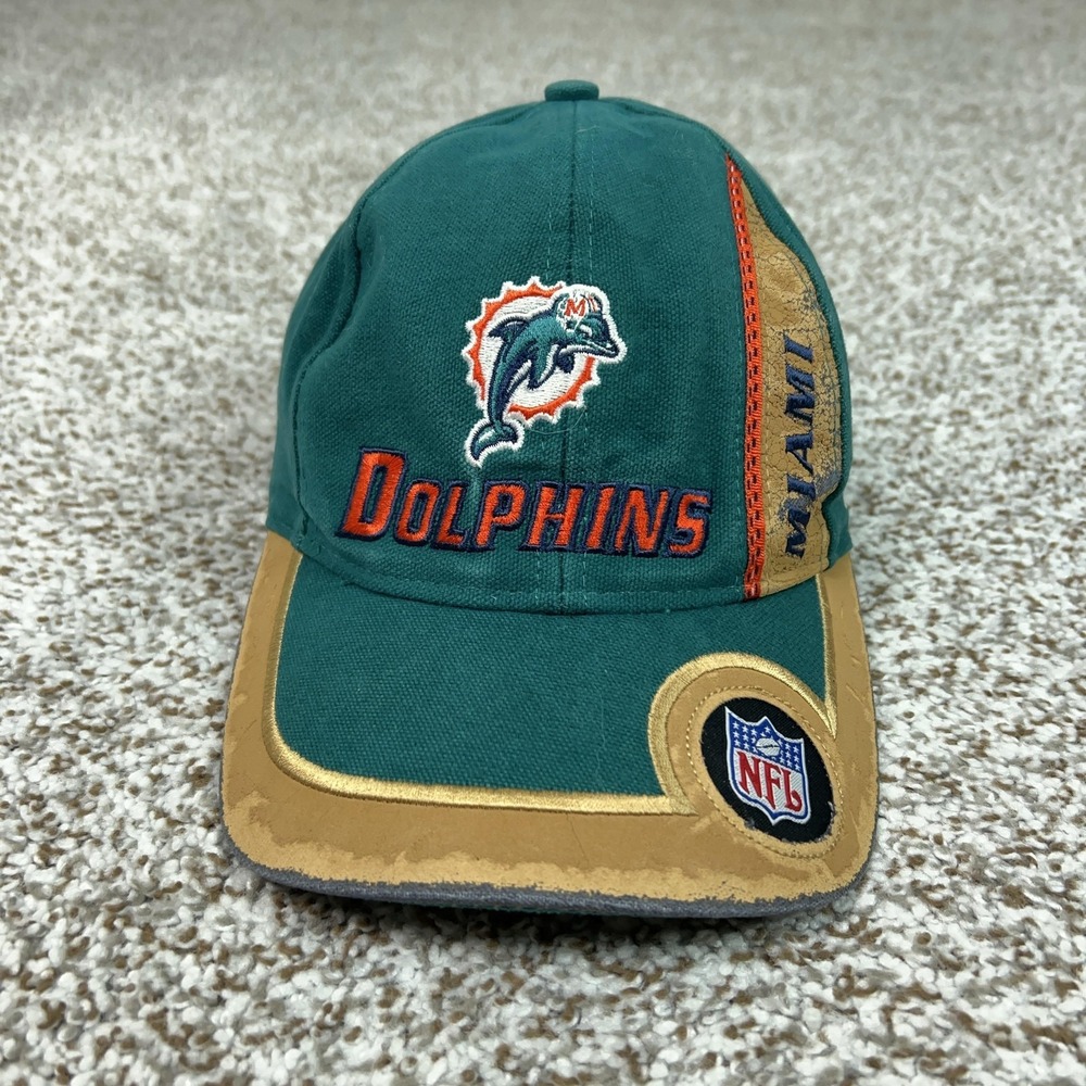 Vintage Miami Dolphins Hat Cap Strap Back Mens One‎ Size Green NFL Football Puma